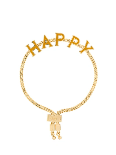 Chloé Messages Happy Bracelet In Metallic