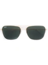 Ray Ban Square Frame Sunglasses In Metallic