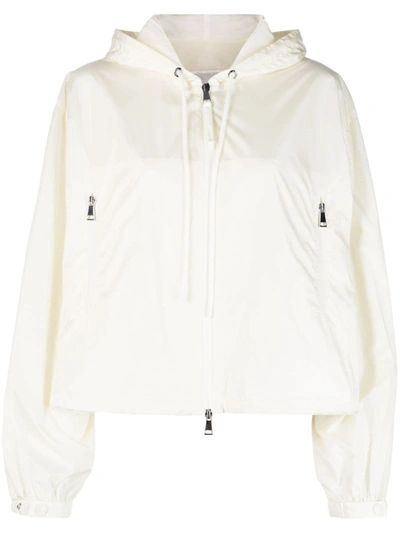 Moncler Vernois Logo-print Hooded Jacket In White