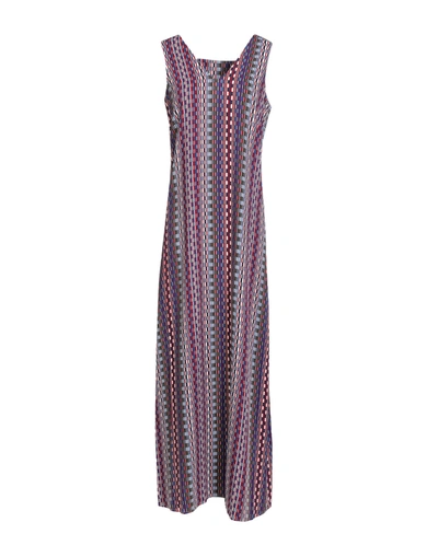 Armani Exchange Long Dress In Blue