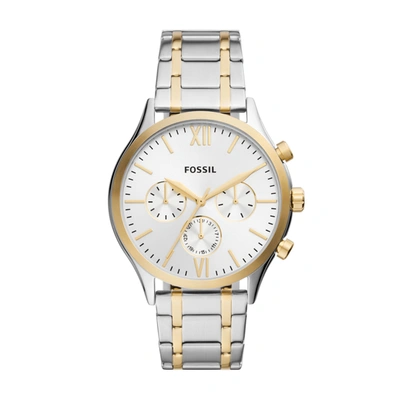 Fossil Men's Fenmore Multifunction Two-tone Stainless Steel Watch, 44mm In White
