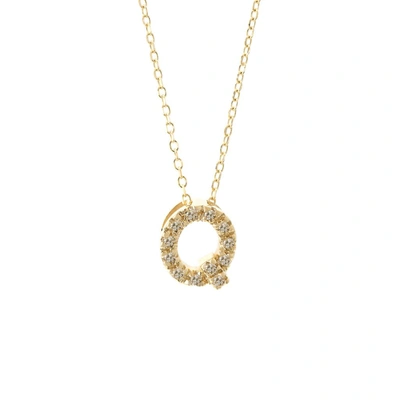 Monary Diamond Intiial Necklace (14ky) In White