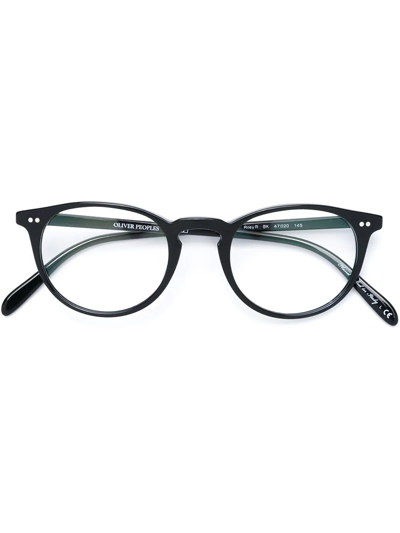 Oliver Peoples Riley Black Round-frame Optical Glasses