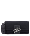 Karl Lagerfeld Frontal Monogram Shoulder Bag In Black