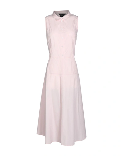 Armani Exchange Midi Dress In Light Pink
