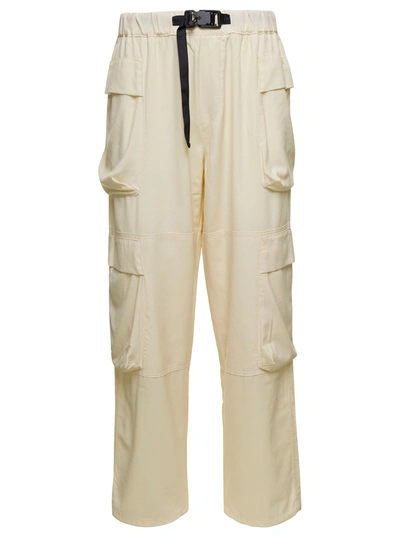 Bonsai Beige Relaxed Cargo Trousers With Buckle Fastening In Cotton Man In Neutrals