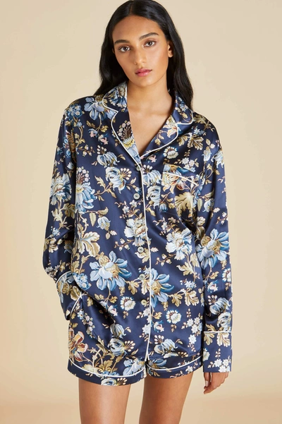 Olivia Von Halle Alba Odile Silk Satin Pyjama Set ModeSens