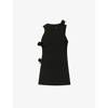 Coperni Asymmetric Flower Knit Tank Top In Black