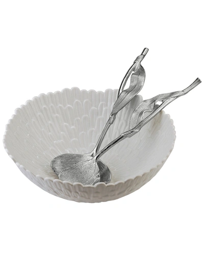 Michael Aram Chrysanthemum Salad Bowl & Tulip Servers