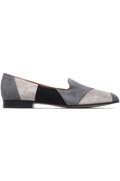 Gianvito Rossi Woman Patchwork Suede Slippers Gray