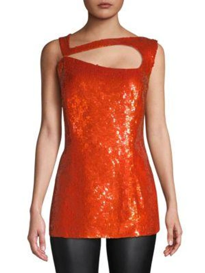 Escada Gladiola Sleeveless Sequin Top