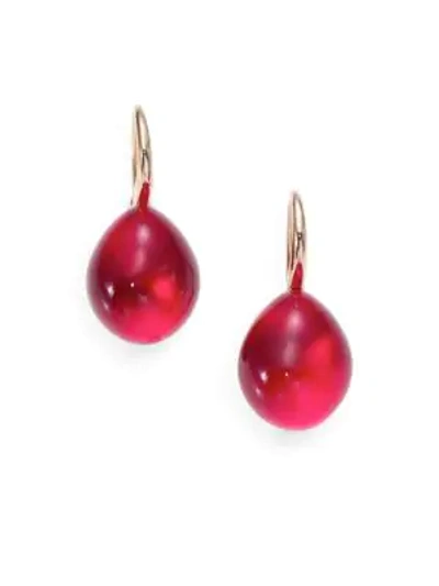 Pomellato Rouge Passion Burma Cabochon Drop Earrings In Dark Red