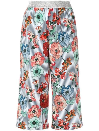 I'm Isola Marras Floral Print Cropped Trousers - Blue