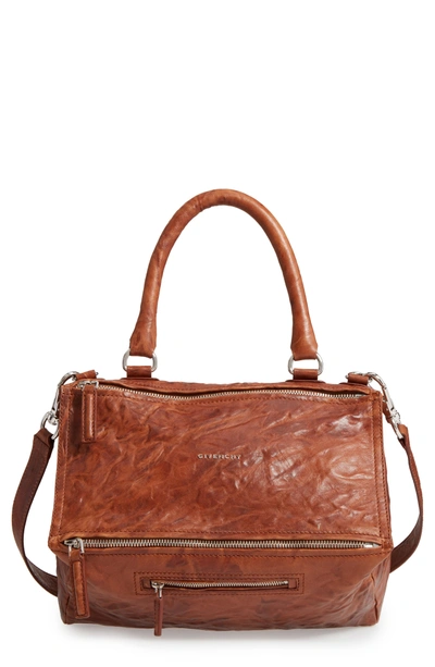 Givenchy 'medium Pepe Pandora' Leather Satchel - Brown In Cognac