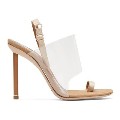 Alexander Wang Kaia Pvc And Suede Slingback Sandals In Nude