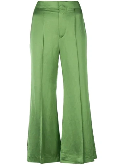 Isabel Marant Cropped Trousers In Green