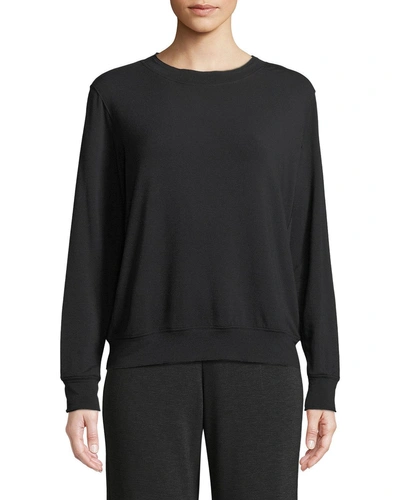 Majestic French Terry Relaxed Sweatshirt In Black