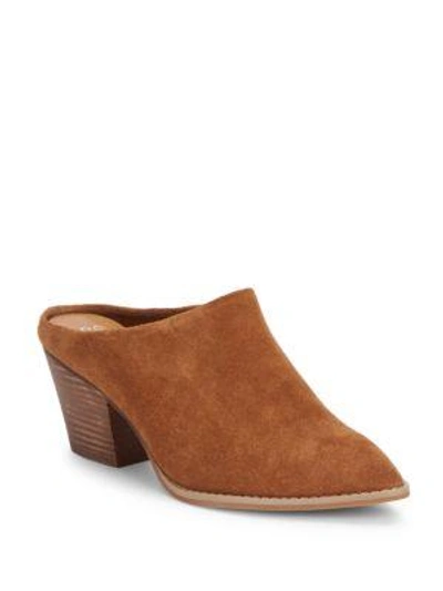 Seychelles Intrigue Point-toe Leather Mules In Cognac