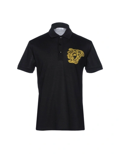 Versace Polo Shirt In Black