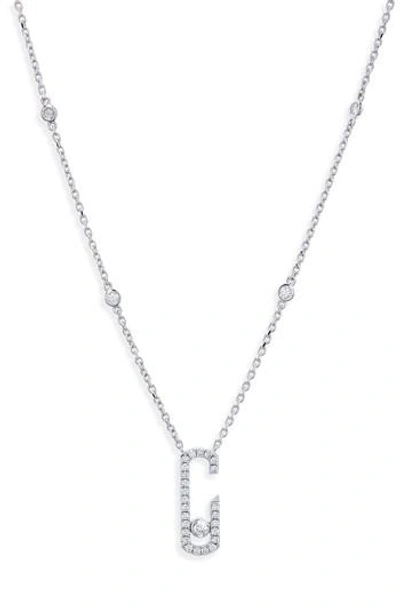 Messika By Gigi Hadid Move Addiction 18k Gold & Diamond Pendant Necklace In White Gold