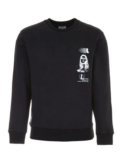 Lanvin Printed Sweatshirt In Blacknero