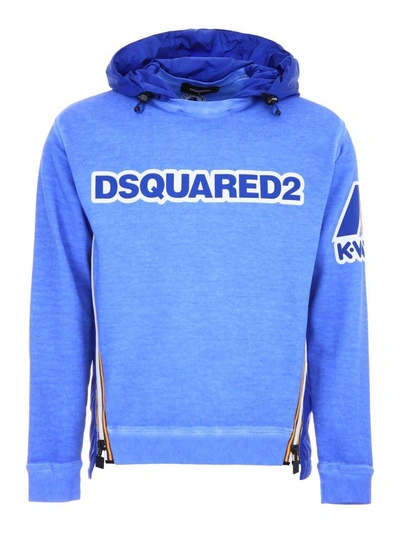Dsquared2 K-way Hoodie In Light Blue