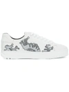 Ferragamo Seahorse Derby Sneakers In White