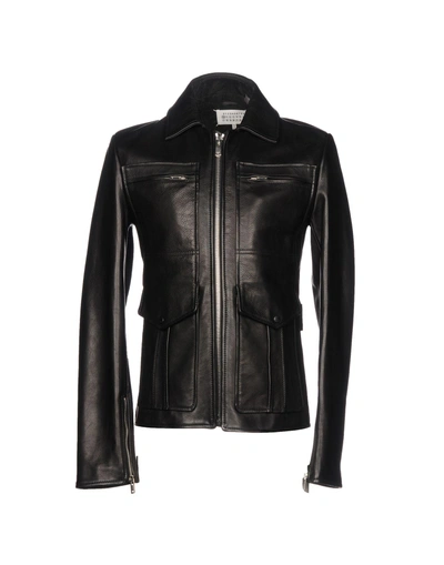 Maison Margiela Leather Jacket In Black