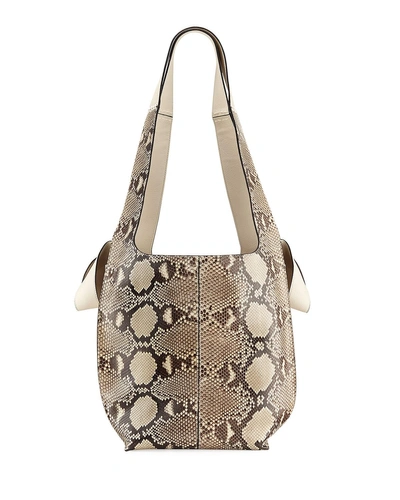 Loewe Python Two-tone Hobo Tote Bag In Neutral Pattern