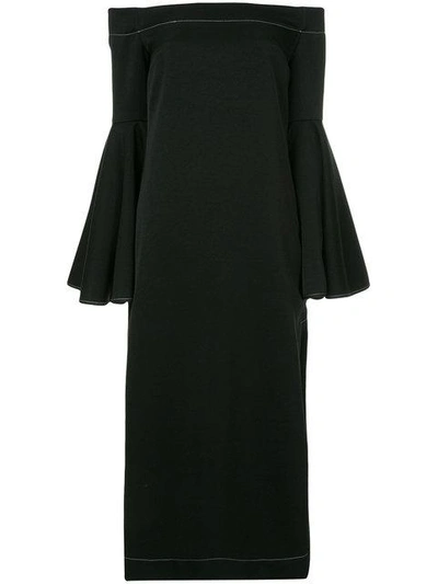 Ellery Gertie Off-the-shoulder Dress In Black