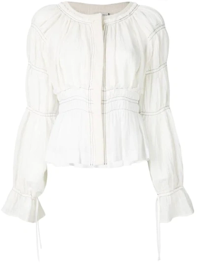 Altuzarra Tiered Sleeve Cropped Jacket White