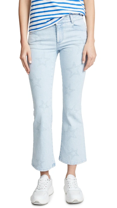 Stella Mccartney The Skinny Light Wash Flare Jeans In Azzurro