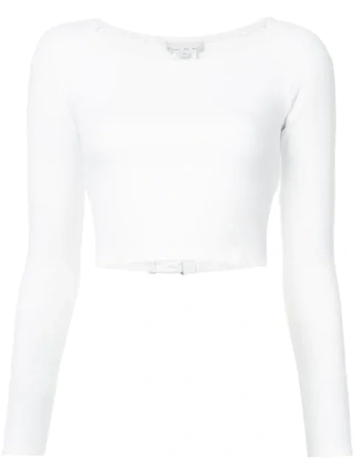 Fleur Du Mal Cropped Fitted Jumper In White