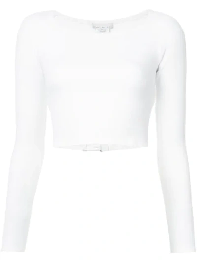 Fleur Du Mal Cropped Fitted Sweater In White