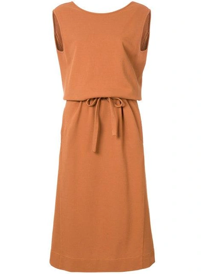 Lemaire Bow Detail Dress In Brown