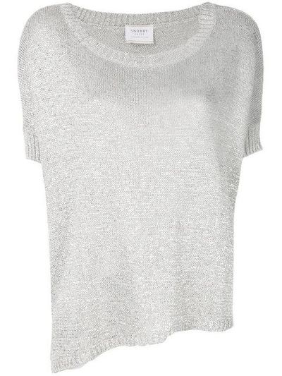 Snobby Sheep Sparkly Knitted Top In Grey