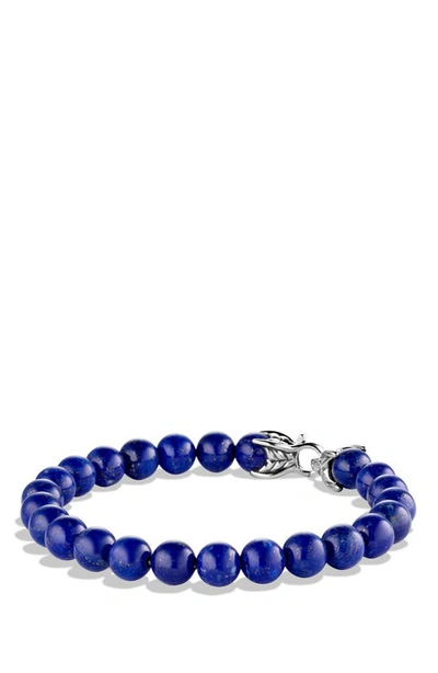 David Yurman Men's Spiritual Bead Lapis Lazuli & Sterling Silver Bracelet In Blue