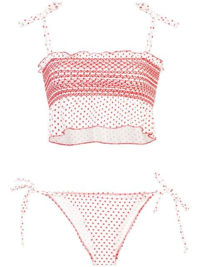 Lisa Marie Fernandez Triangle String Bikini Set - Red