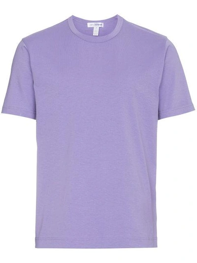 Comme Des Garçons Shirt Rear Logo Print Cotton T Shirt In Pink&purple