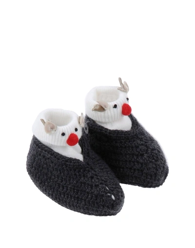 Dolce & Gabbana Babies' Newborn Shoes In Steel Grey