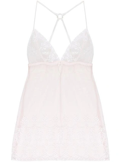 Fleur Of England Sheer Lace Night Gown - Neutrals