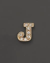 Zoë Chicco 14k Yellow Gold Pave Single Initial Stud Earring, .04.06 Ct. T.w. In J