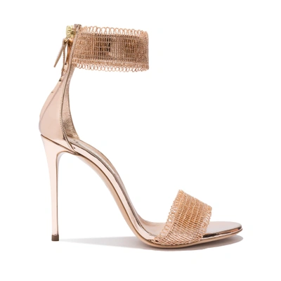 Casadei Evening In Tan And Rose Gold