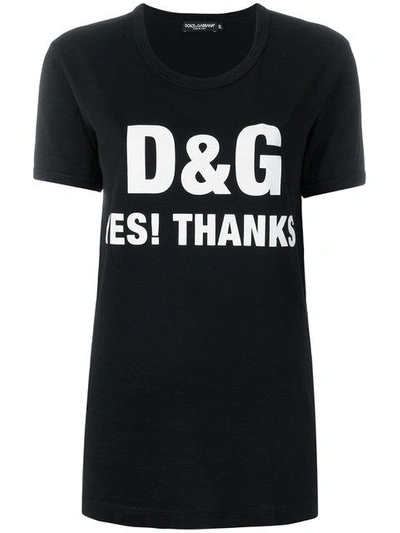Dolce & Gabbana D&g Yes Thanks T-shirt - Black