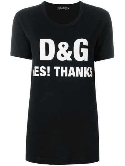 Dolce & Gabbana D&g Yes Thanks T-shirt - Black | ModeSens