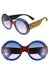 Gucci 53mm Round Sunglasses - Multi/ Blue