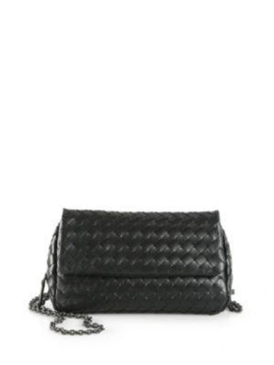 Bottega Veneta Leather Crossbody Bag In Black