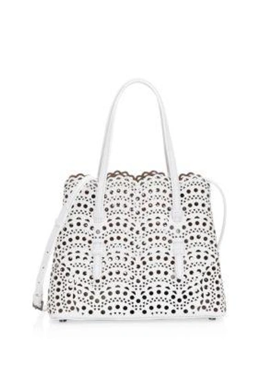 Alaïa Mini Vienne Shopping Bag In Coptic White