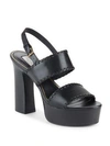 Rachel Zoe Halina Leather Open-toe Platform Sandals In Black
