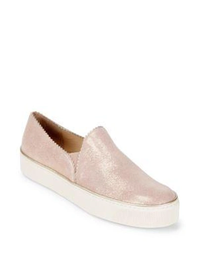 Stuart Weitzman Nuggets Snake-print Leather Skate Shoes In Blush